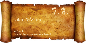 Taba Nóra névjegykártya